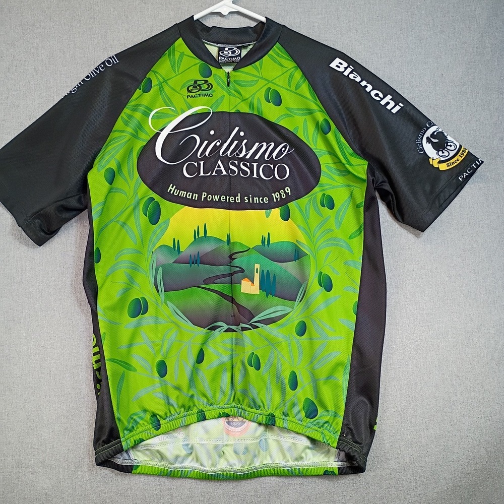 Pactimo XXL Cycling Jersey Ciclismo Classico Bianchi Graphic Sponsor Performance